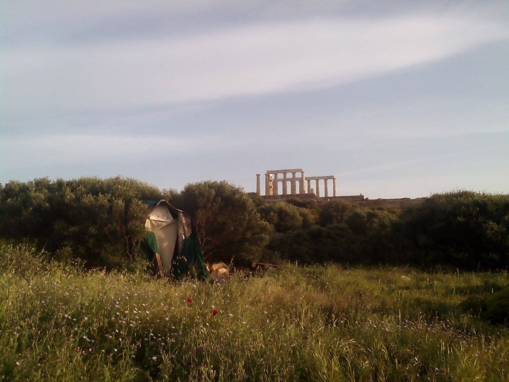 Τσαντίρι στον αρχαιολογικό χώρο του Σουνίου